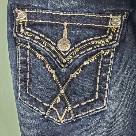 Miss Me Mid Rise Skinny Embellished Back Flap Pockets Jeans Size 27 - Picture 6 of 10